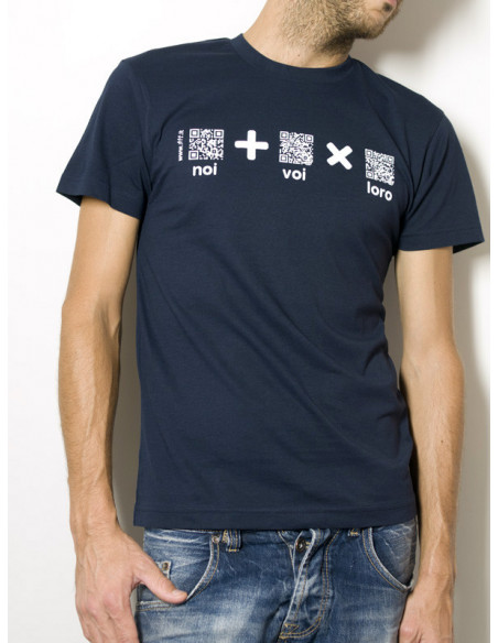 T-Shirt "AIL Code" Unisex BIO - Colore Navy Blue - Stampa Bianca