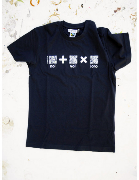 T-Shirt "AIL Code" Unisex BIO - Colore Navy Blue - Stampa Bianca