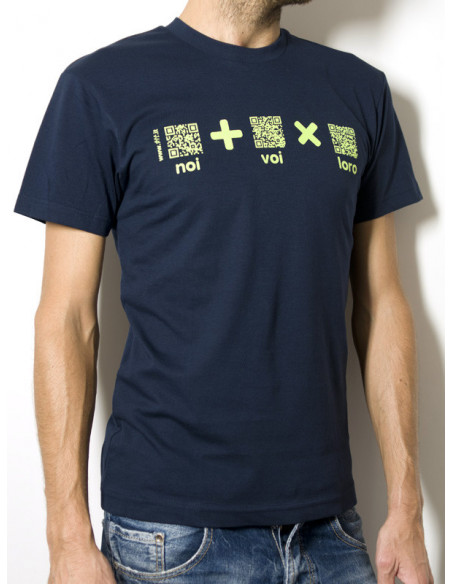 T-Shirt "AIL Code" Unisex BIO - Colore Navy Blue - Stampa Verde