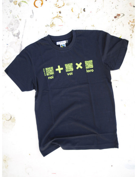 T-Shirt "AIL Code" Unisex BIO - Colore Navy Blue - Stampa Verde