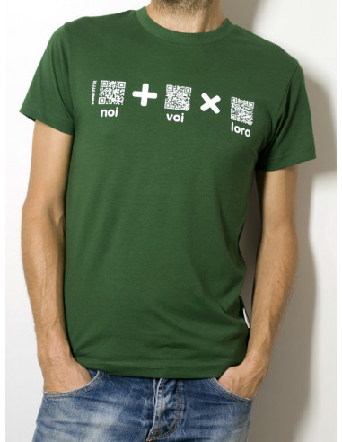 T-Shirt "AIL Code" Unisex BIO - Colore Verde - Stampa Bianca