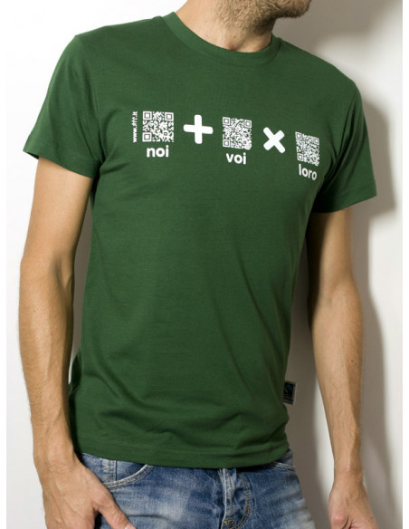 T-Shirt "AIL Code" Unisex BIO - Colore Verde - Stampa Bianca