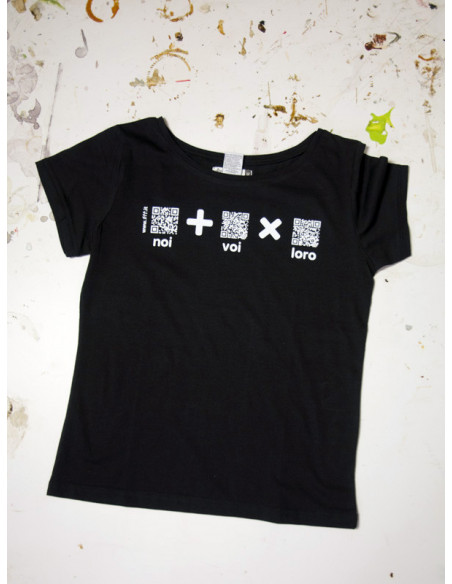 T-Shirt "AIL Code" Donna BIO - Colore Nero - Stampa Bianca