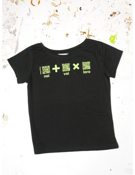 T-Shirt "AIL Code" Donna BIO - Colore Nero - Stampa Verde