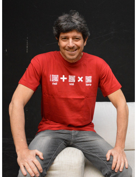 T-Shirt "AIL Code" Unisex BIO – Colore Rosso - Stampa Bianca